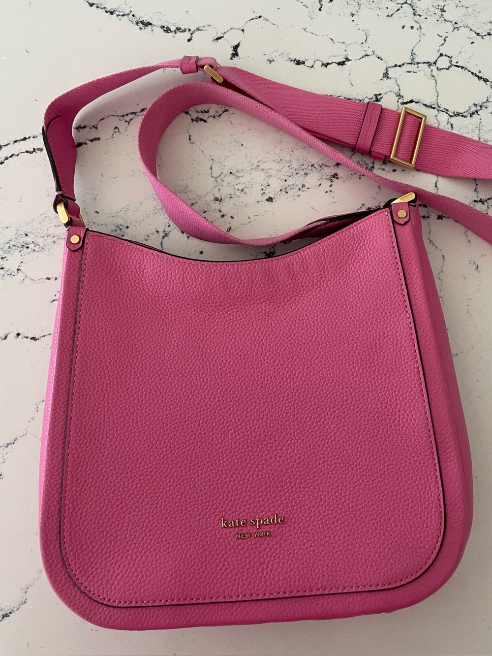 kate spade Roulette Hot Pink Pebbled Leather Crossbody Bag